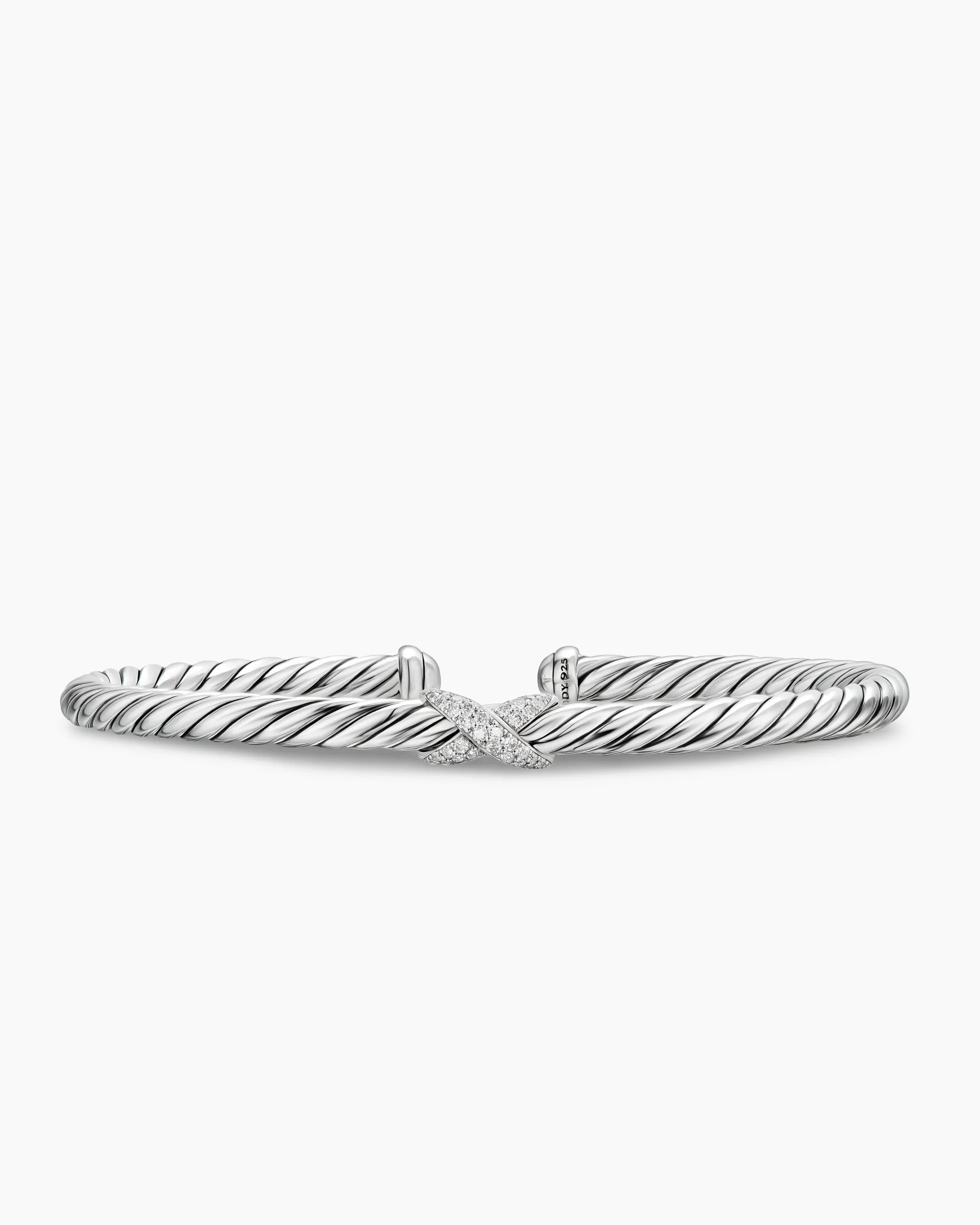 Cable Flex® X Station Bracelet Sterling Silver with Diamonds, 4mm