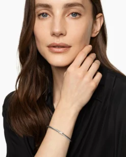 Cable Flex® X Station Bracelet Sterling Silver with Diamonds, 4mm