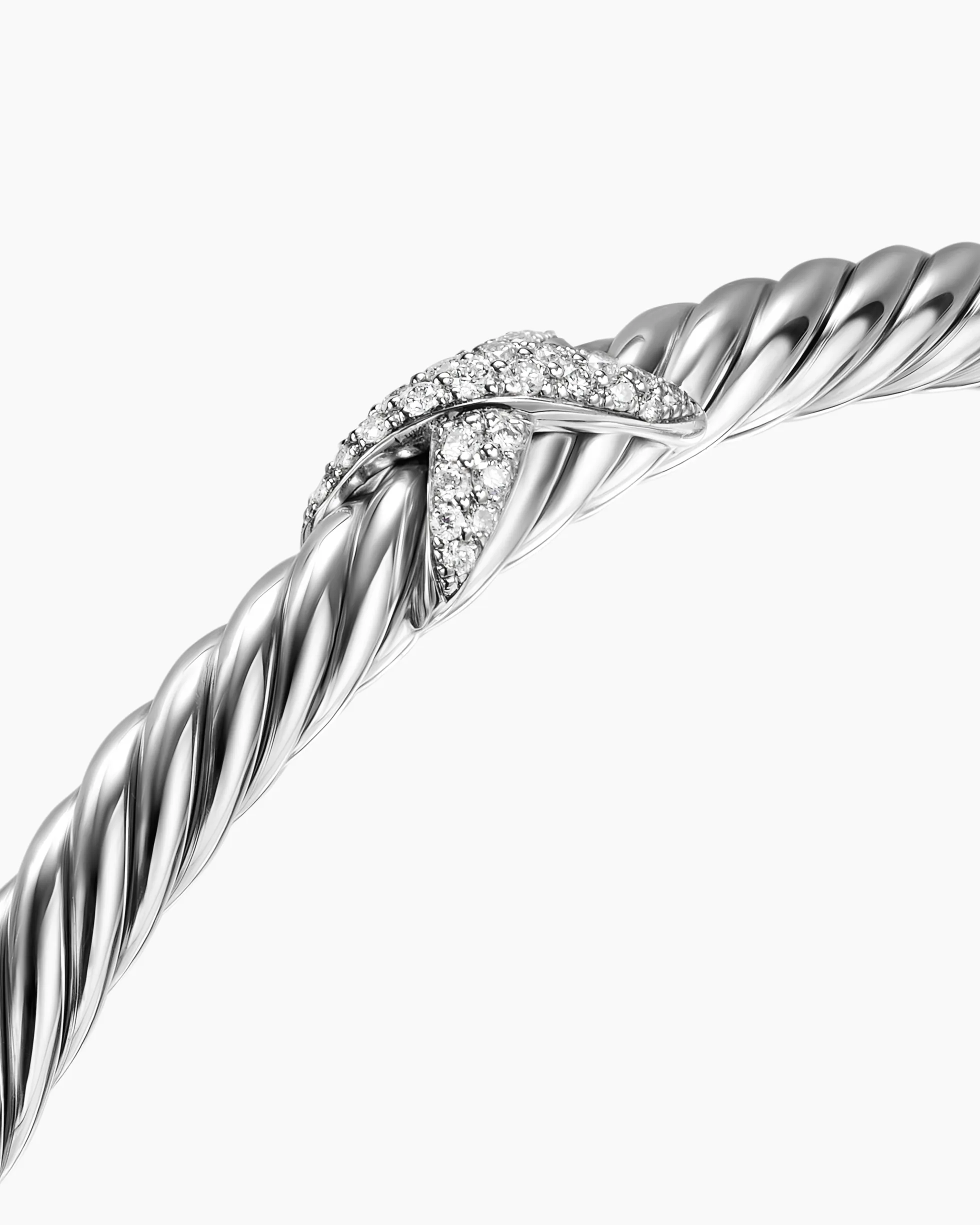 Cable Flex® X Station Bracelet Sterling Silver with Diamonds, 4mm