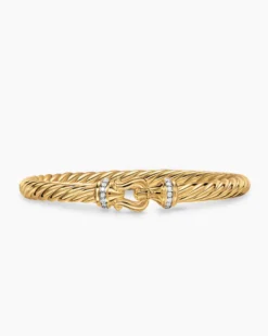 Cablespira® Buckle Bracelet 18K Yellow Gold with Diamonds, 6mm