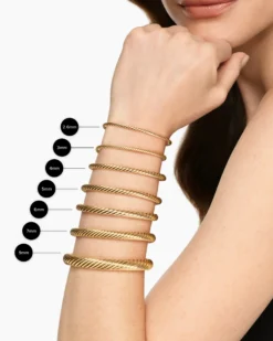 Cablespira® Flex Bracelet 18K Rose Gold with Diamonds, 4mm