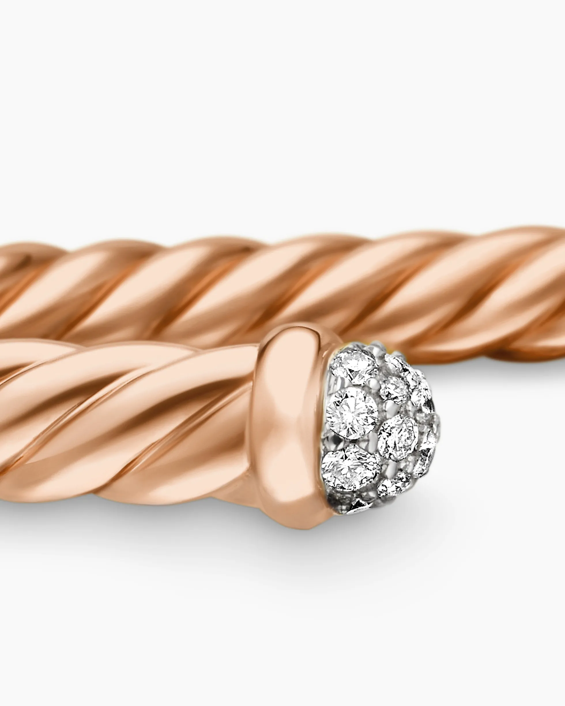 Cablespira® Flex Bracelet 18K Rose Gold with Diamonds, 4mm