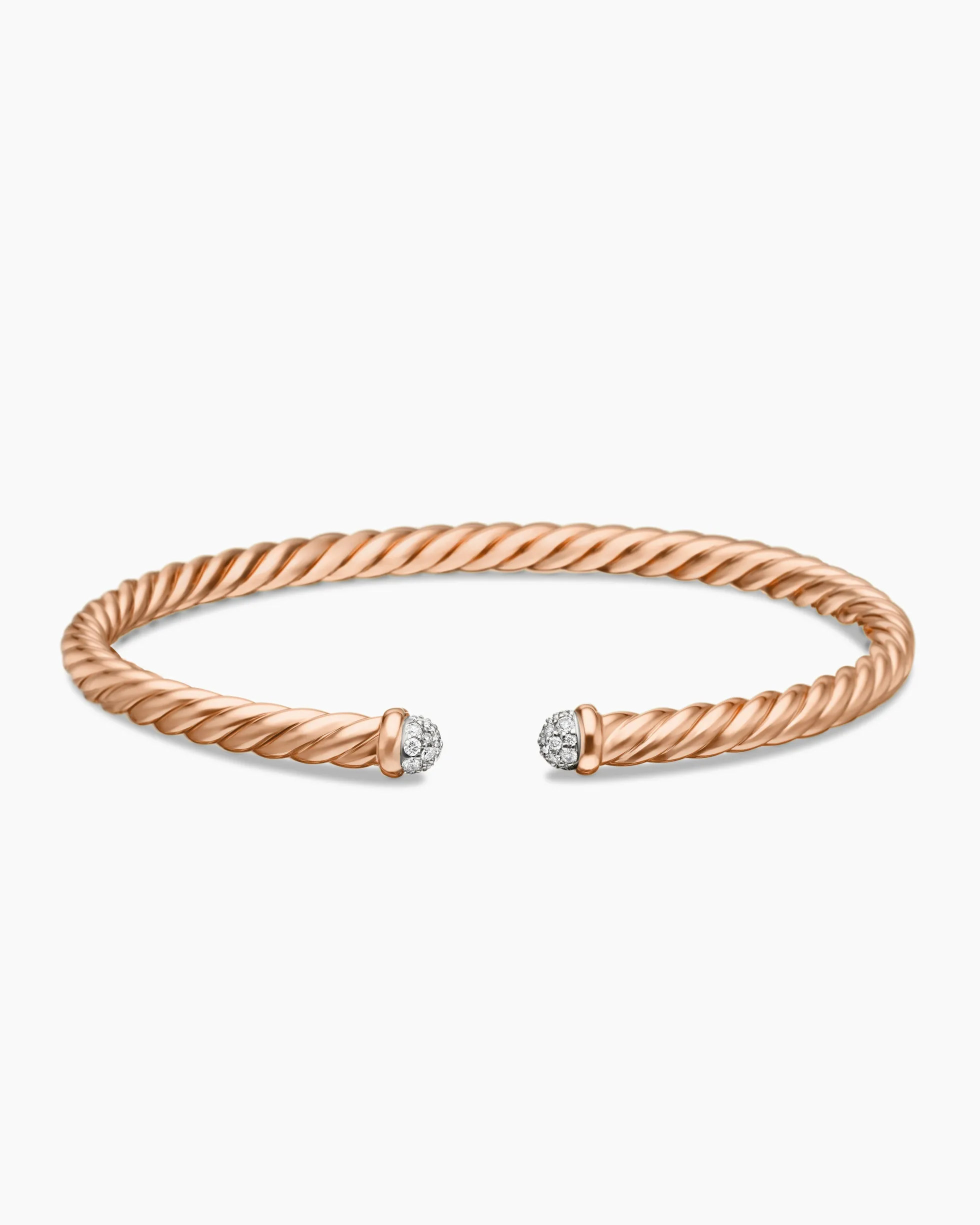 Cablespira® Flex Bracelet 18K Rose Gold with Diamonds, 4mm