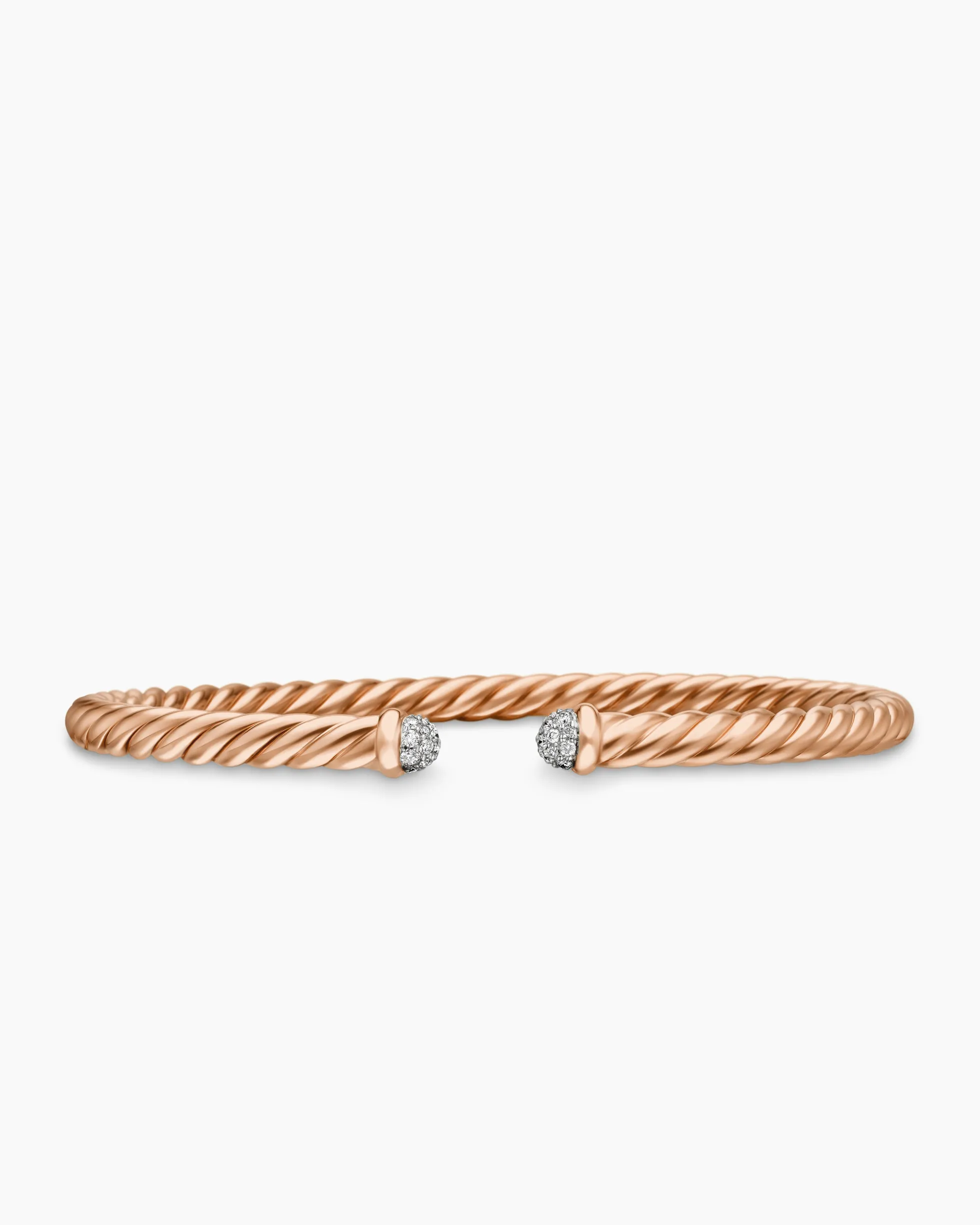 Cablespira® Flex Bracelet 18K Rose Gold with Diamonds, 4mm