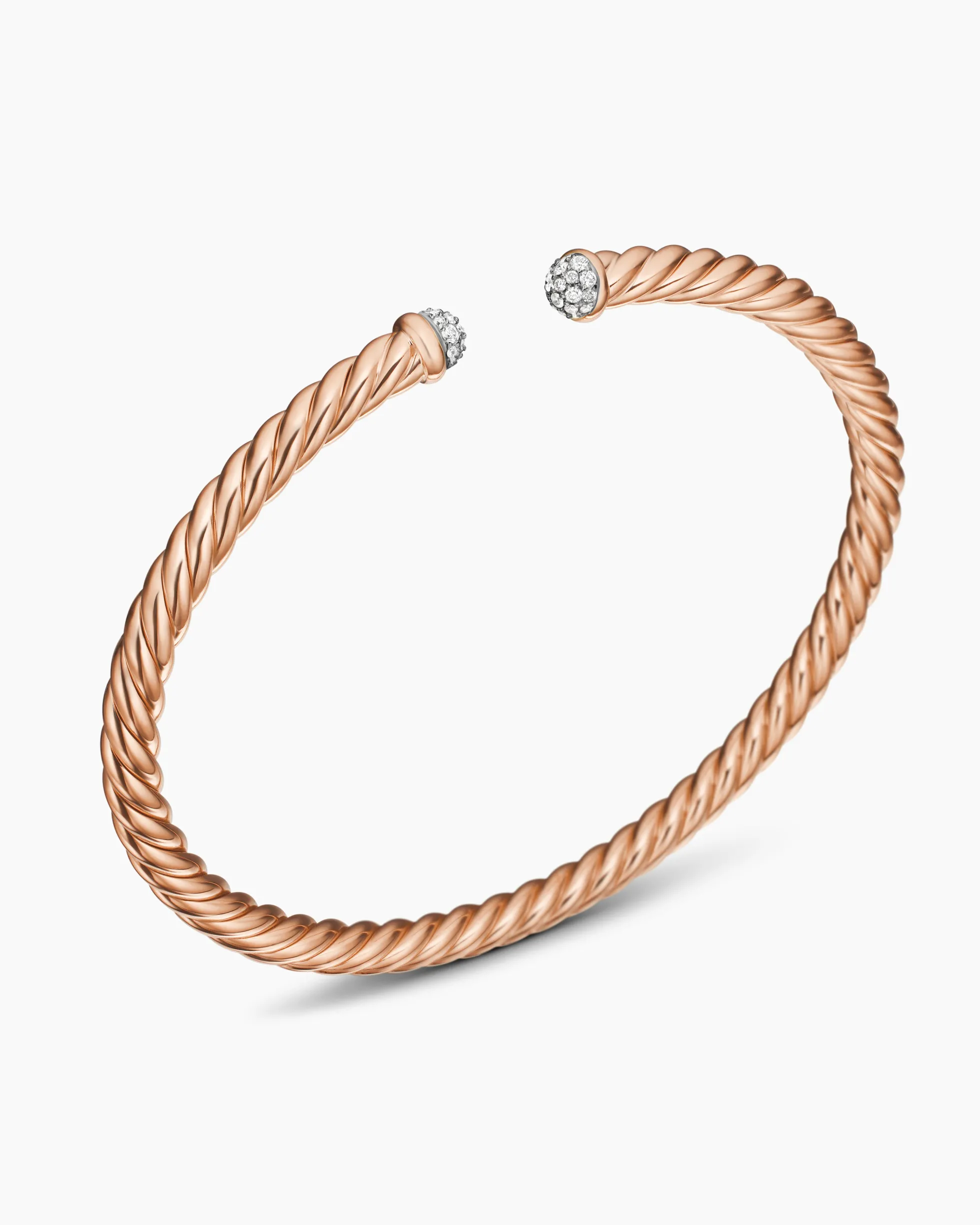 Cablespira® Flex Bracelet 18K Rose Gold with Diamonds, 4mm