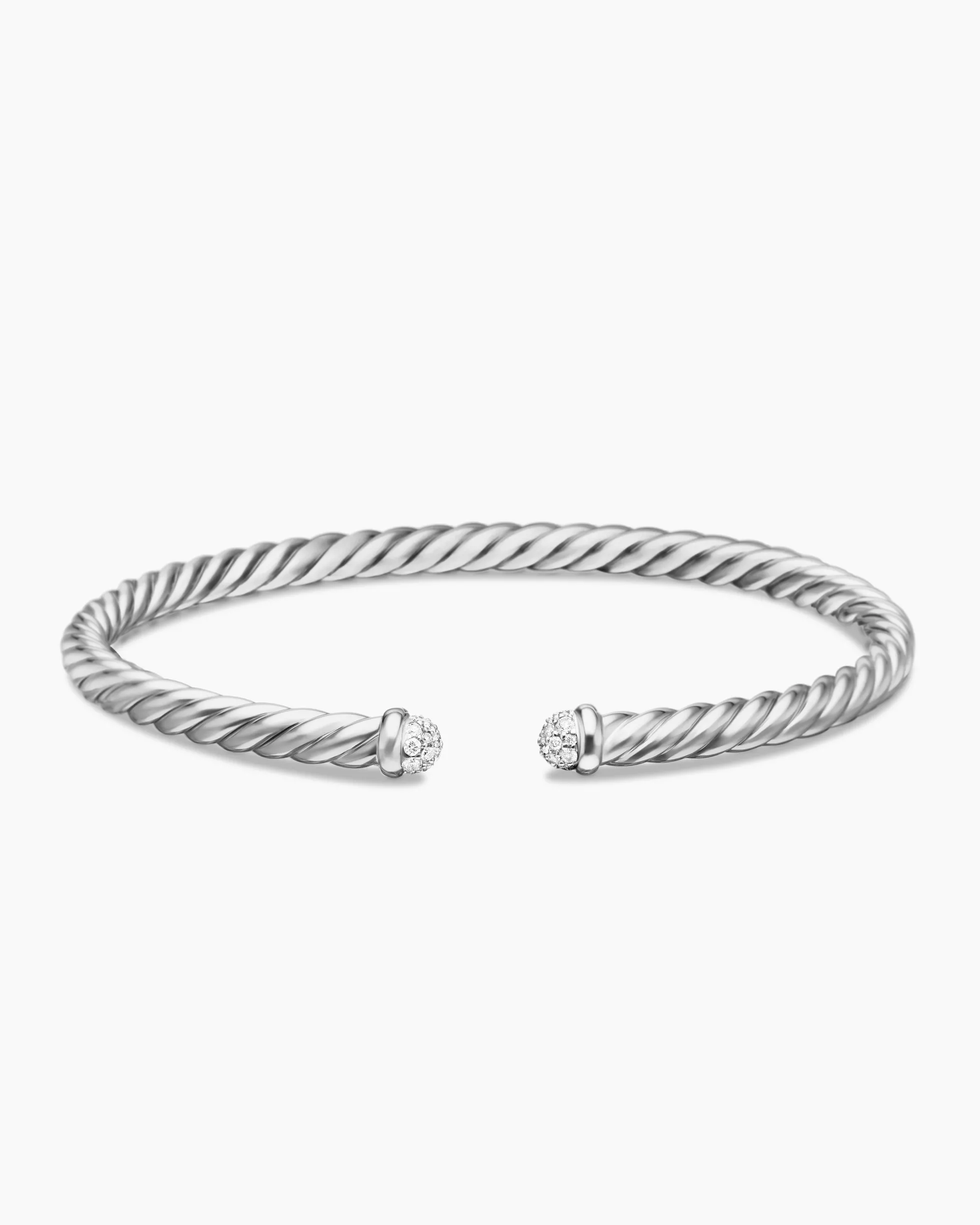 Cablespira® Flex Bracelet 18K White Gold with Diamonds, 4mm