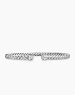 Cablespira® Flex Bracelet 18K White Gold with Diamonds, 4mm
