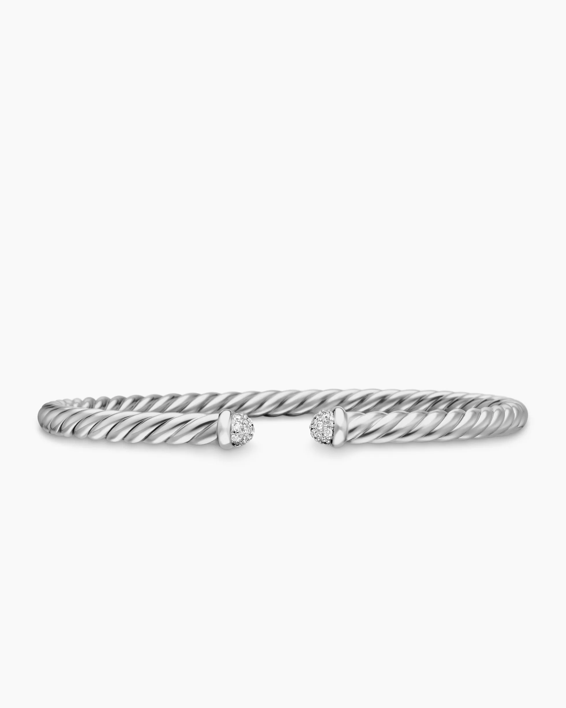 Cablespira® Flex Bracelet 18K White Gold with Diamonds, 4mm
