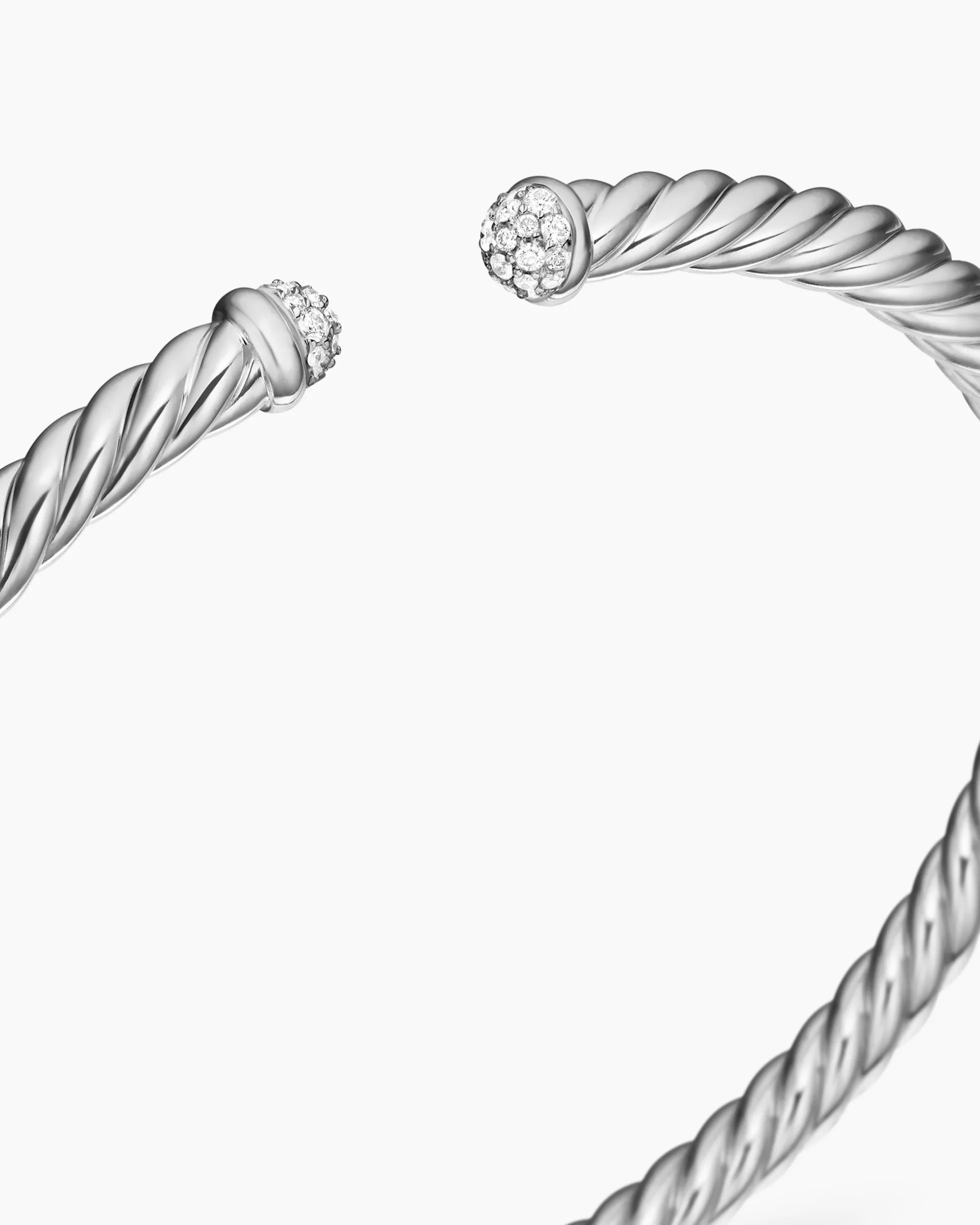 Cablespira® Flex Bracelet 18K White Gold with Diamonds, 4mm