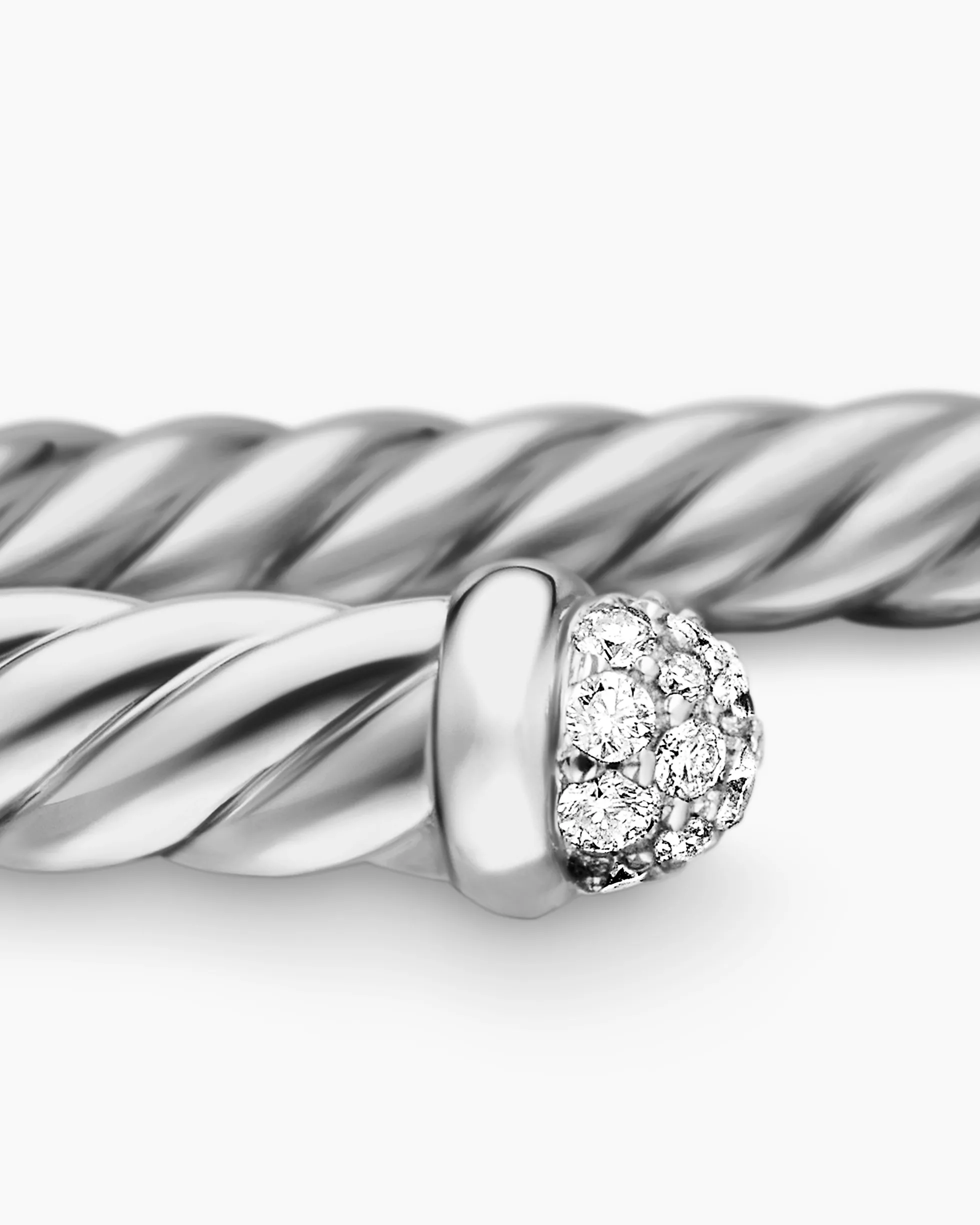 Cablespira® Flex Bracelet 18K White Gold with Diamonds, 4mm