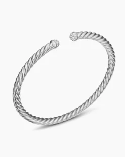 Cablespira® Flex Bracelet 18K White Gold with Diamonds, 4mm