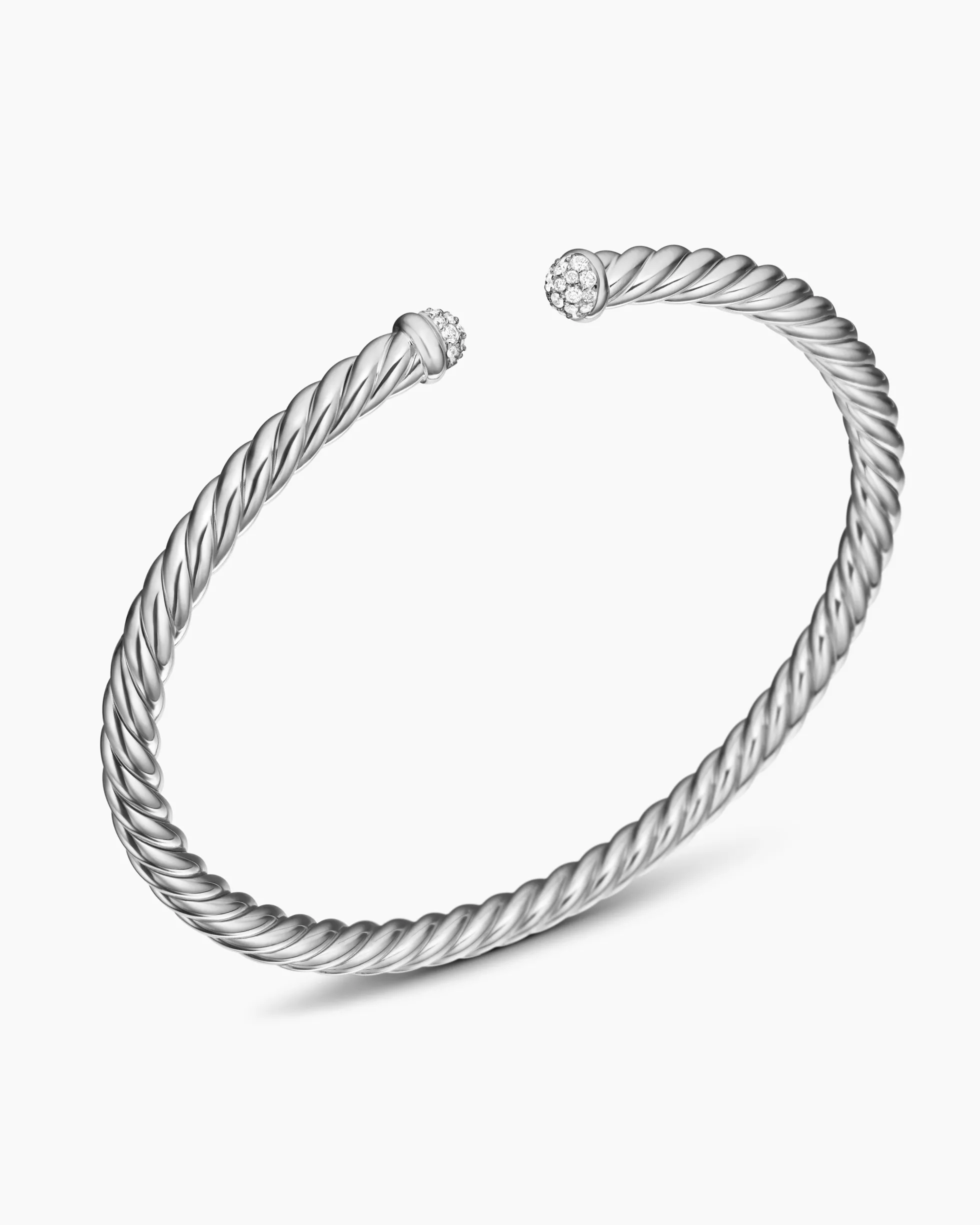 Cablespira® Flex Bracelet 18K White Gold with Diamonds, 4mm