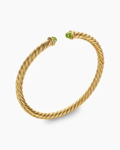Cablespira® Flex Bracelet 18K Yellow Gold with Peridot, 4mm