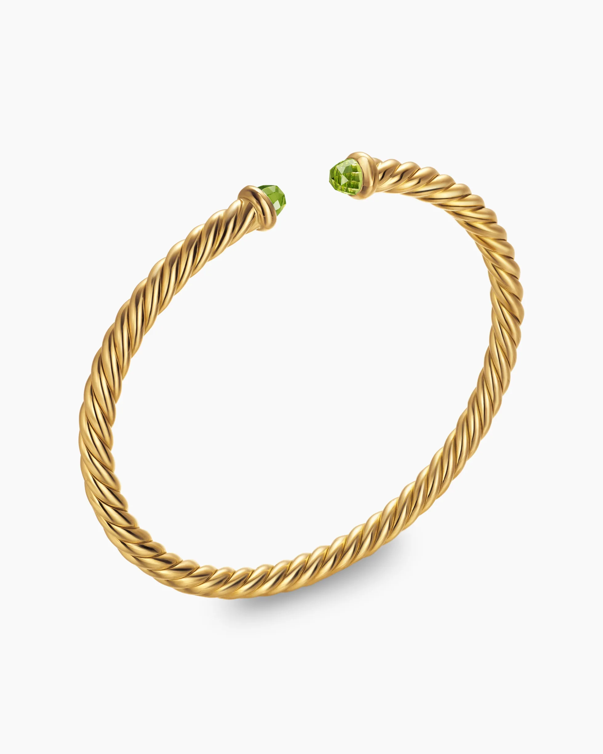 Cablespira® Flex Bracelet 18K Yellow Gold with Peridot, 4mm