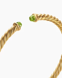 Cablespira® Flex Bracelet 18K Yellow Gold with Peridot, 4mm