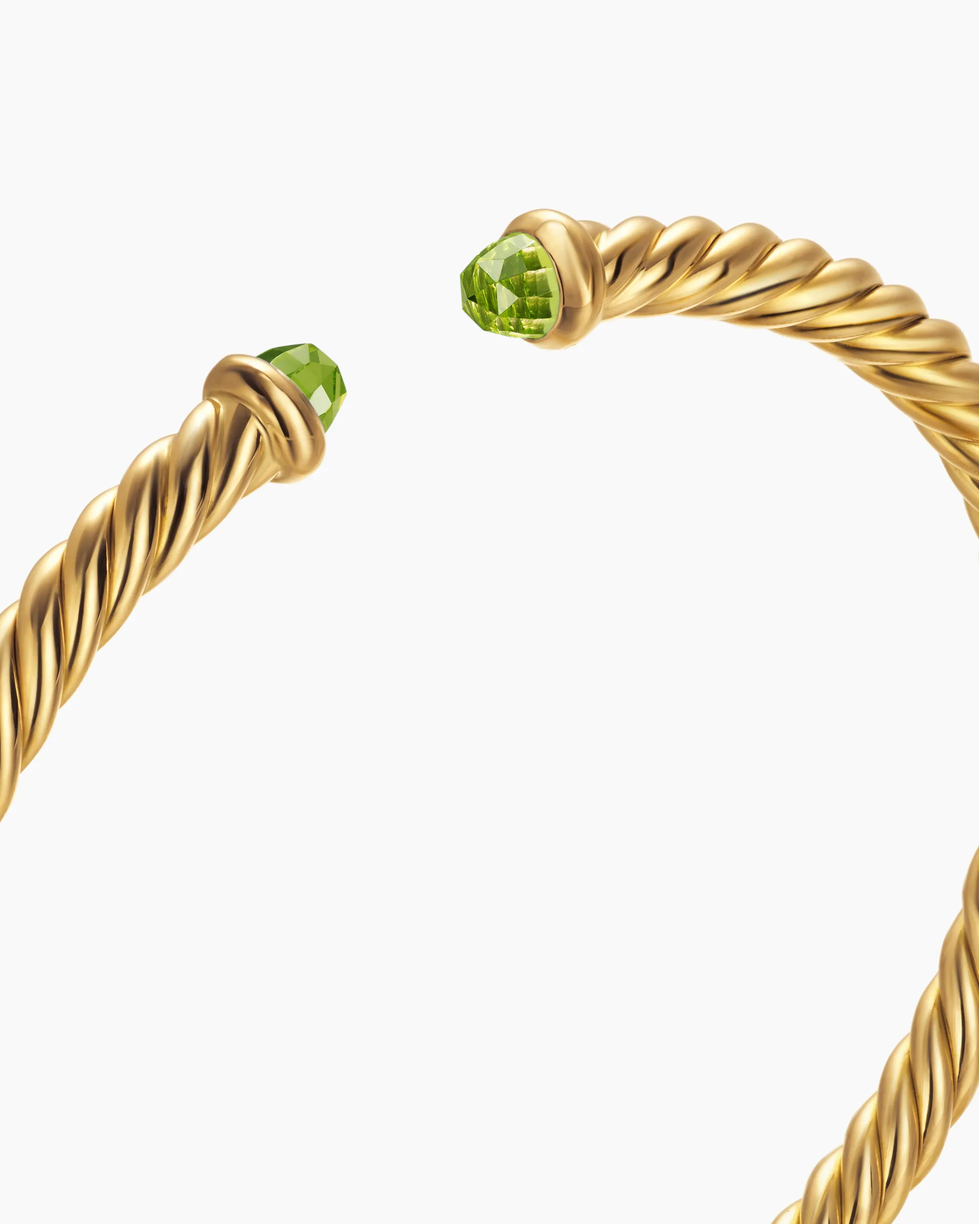 Cablespira® Flex Bracelet 18K Yellow Gold with Peridot, 4mm