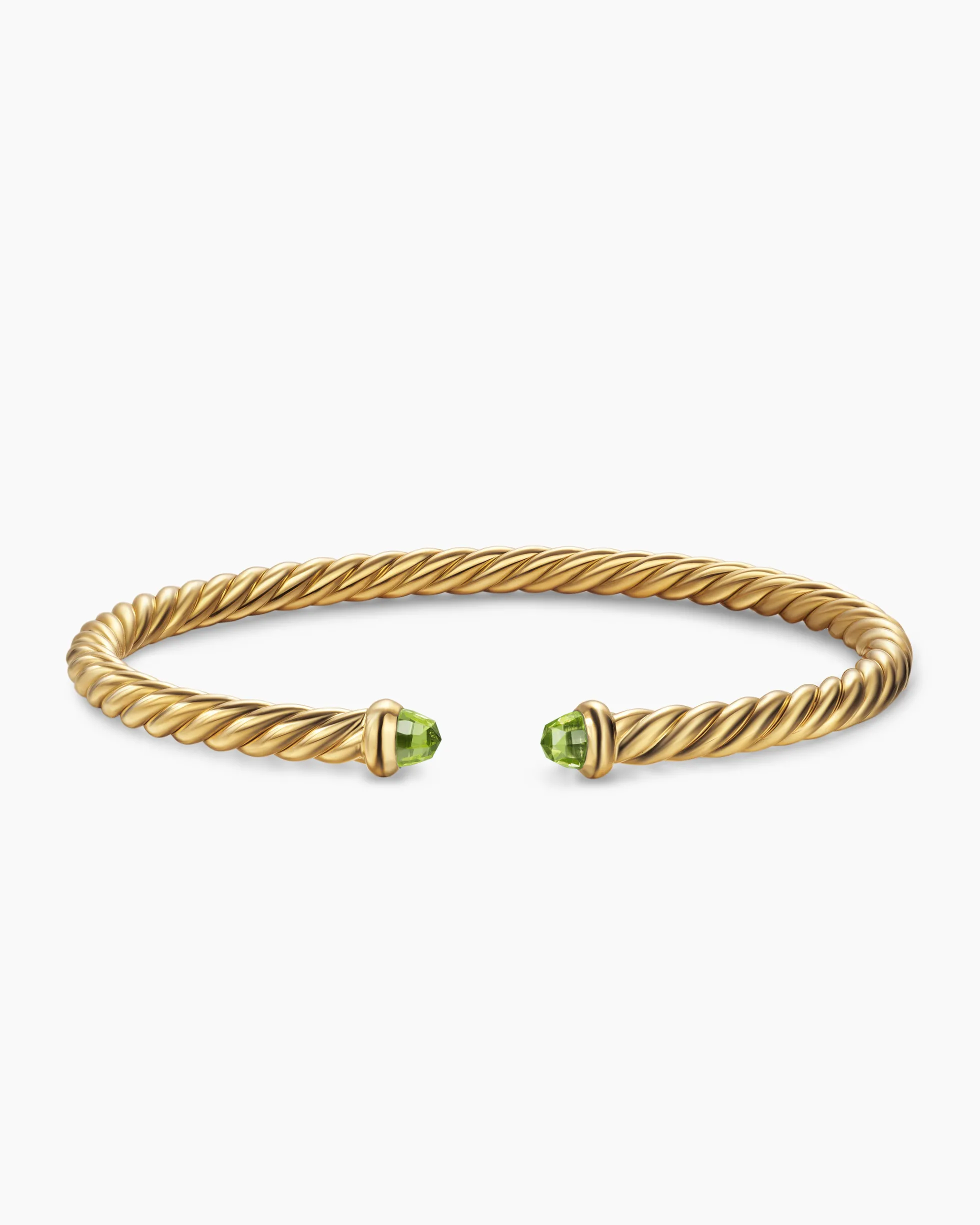 Cablespira® Flex Bracelet 18K Yellow Gold with Peridot, 4mm