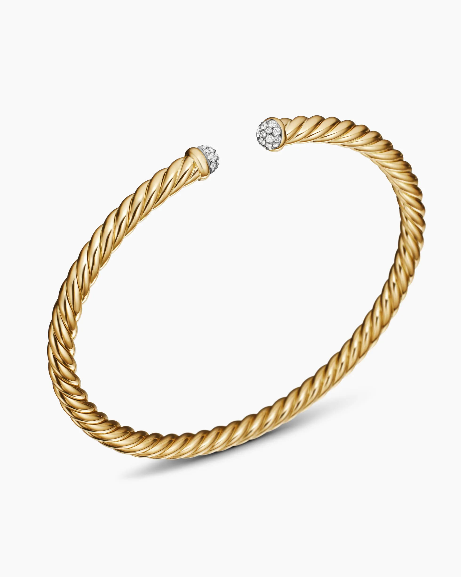 Cablespira® Flex Bracelet 18K Yellow Gold with Diamonds, 4mm