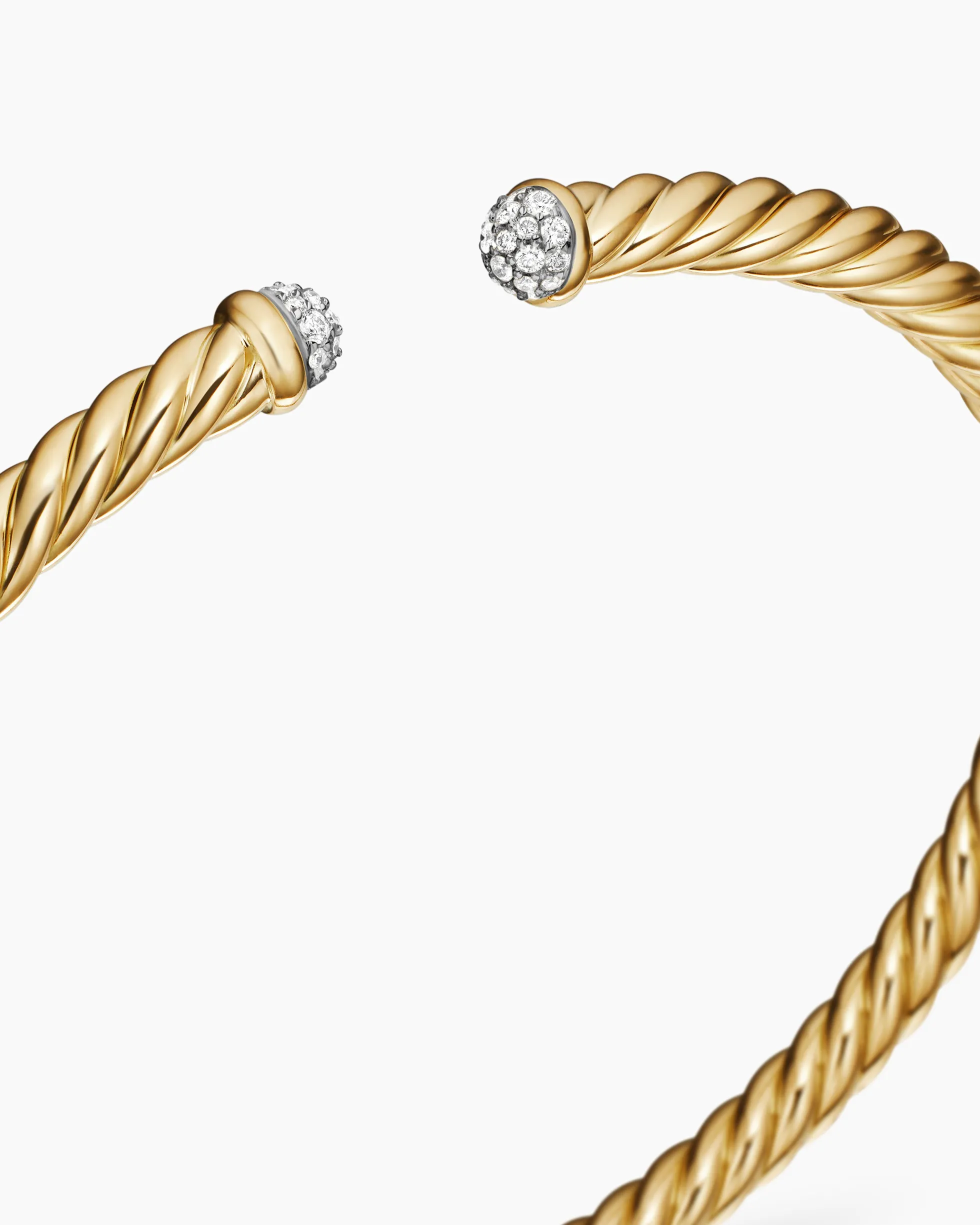 Cablespira® Flex Bracelet 18K Yellow Gold with Diamonds, 4mm