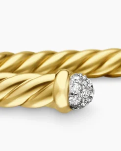 Cablespira® Flex Bracelet 18K Yellow Gold with Diamonds, 4mm