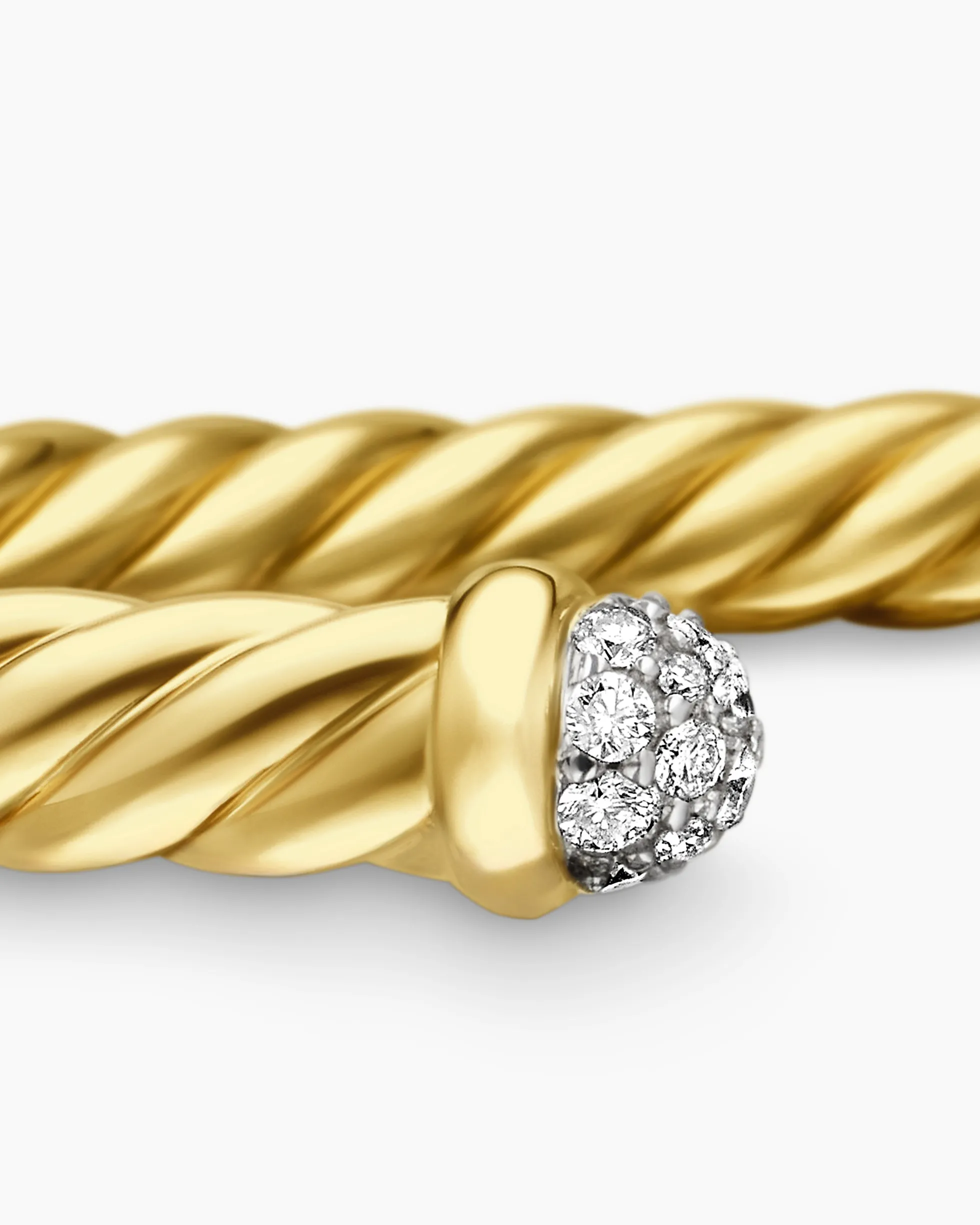 Cablespira® Flex Bracelet 18K Yellow Gold with Diamonds, 4mm