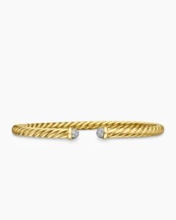 Cablespira® Flex Bracelet 18K Yellow Gold with Diamonds, 4mm