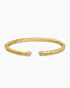 Cablespira® Flex Bracelet 18K Yellow Gold with Diamonds, 4mm