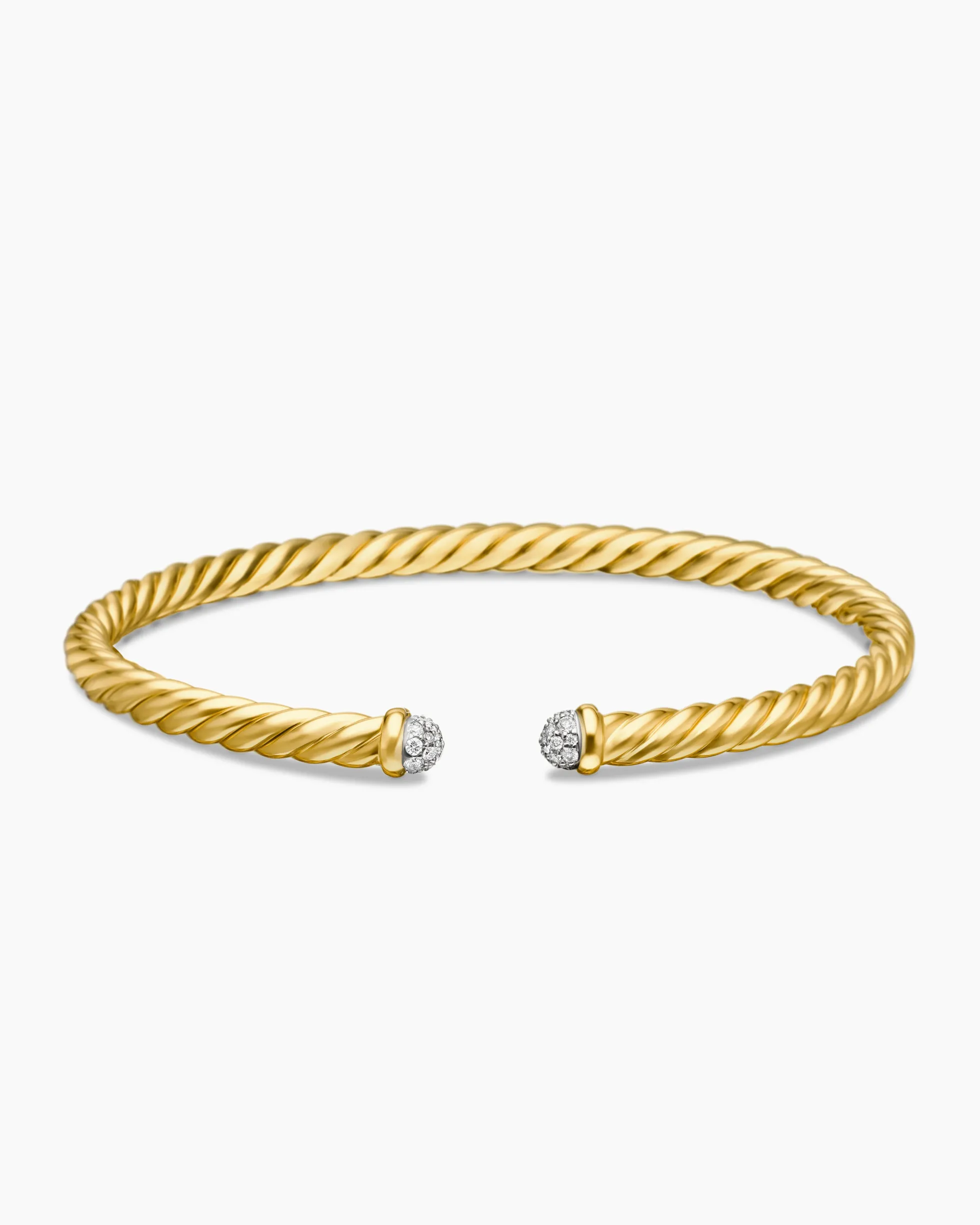 Cablespira® Flex Bracelet 18K Yellow Gold with Diamonds, 4mm