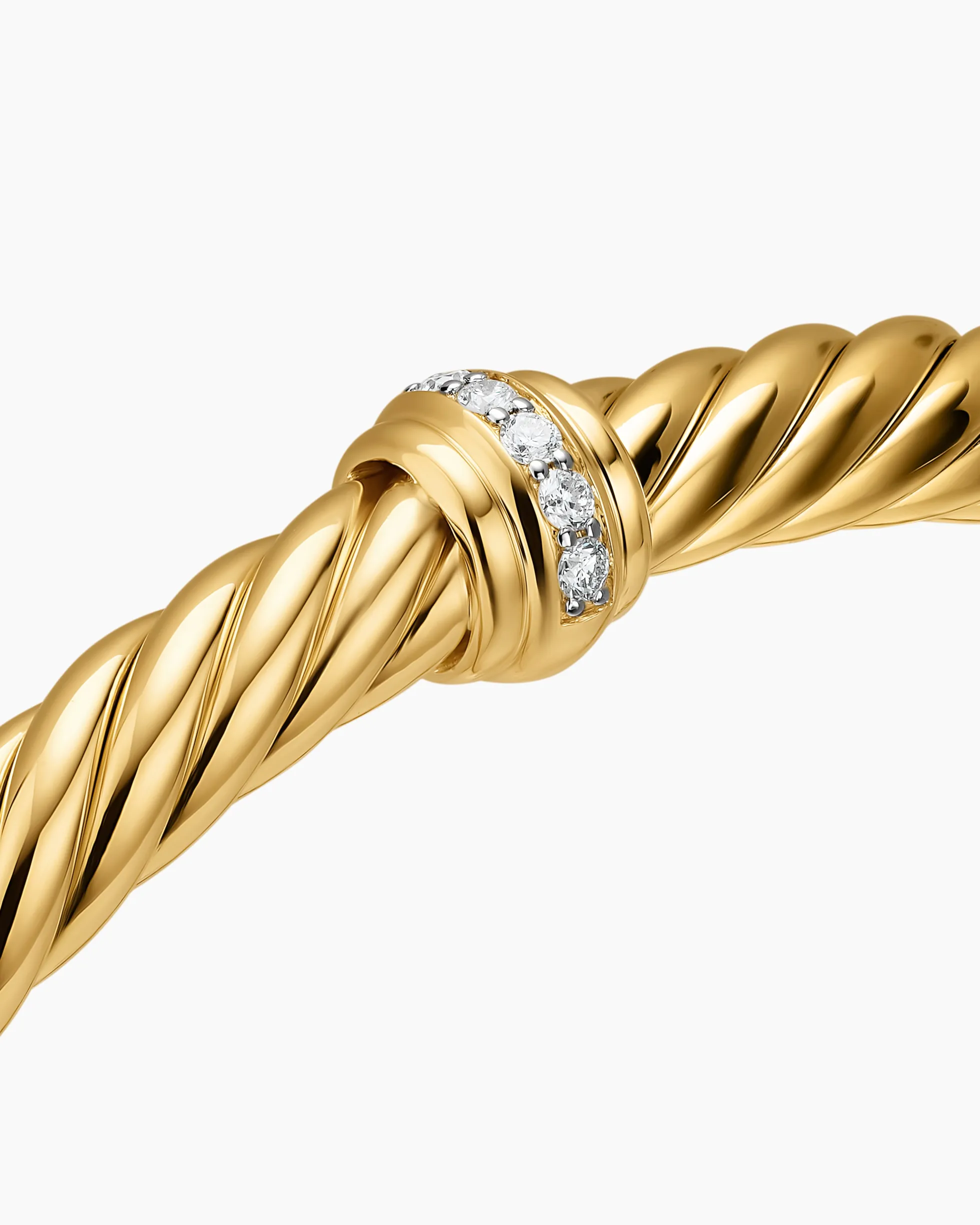 Cablespira® Flex Center Station Bracelet 18K Yellow Gold with Diamonds, 6mm
