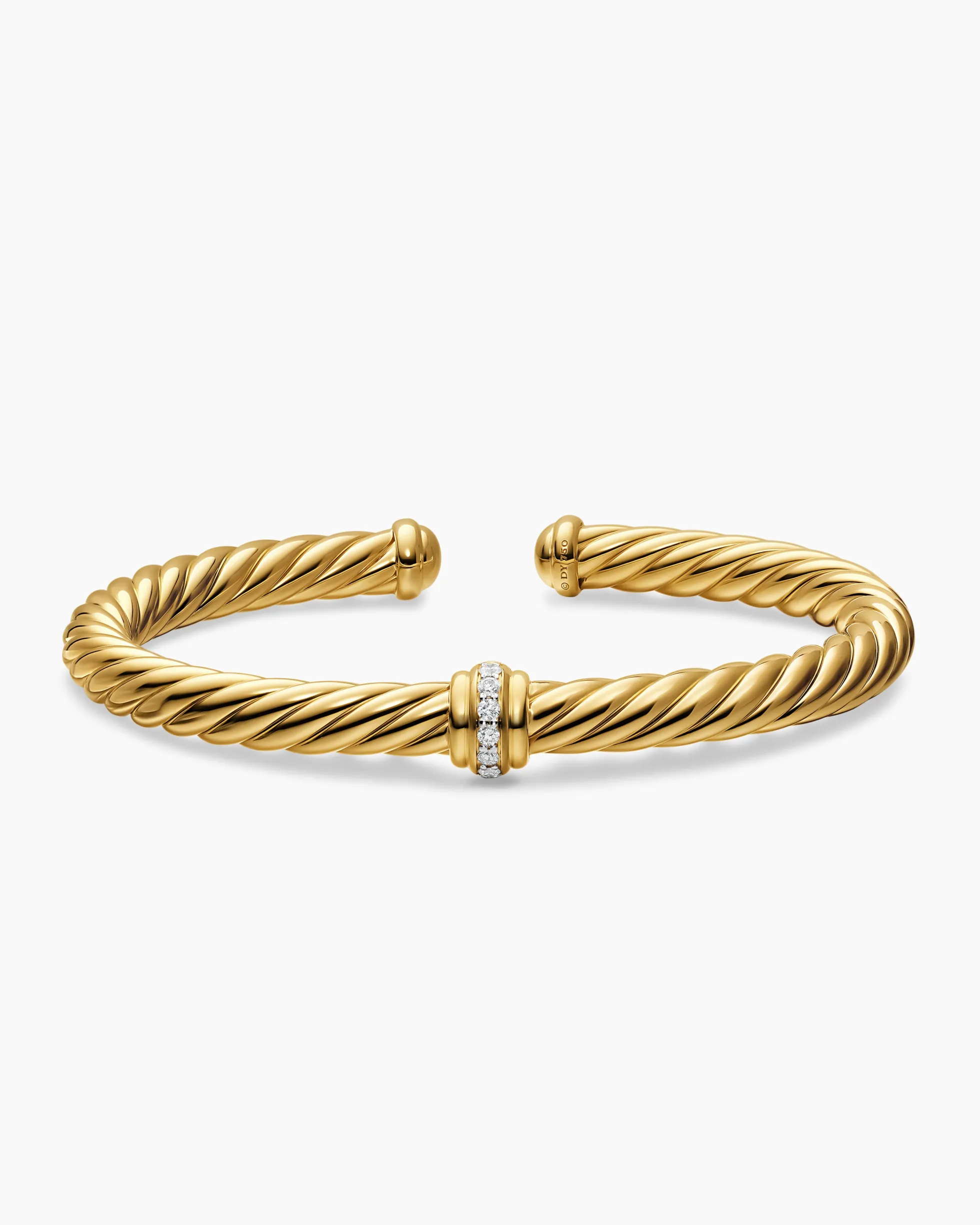 Cablespira® Flex Center Station Bracelet 18K Yellow Gold with Diamonds, 6mm