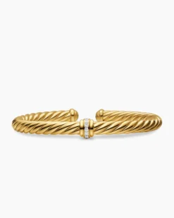 Cablespira® Flex Center Station Bracelet 18K Yellow Gold with Diamonds, 6mm