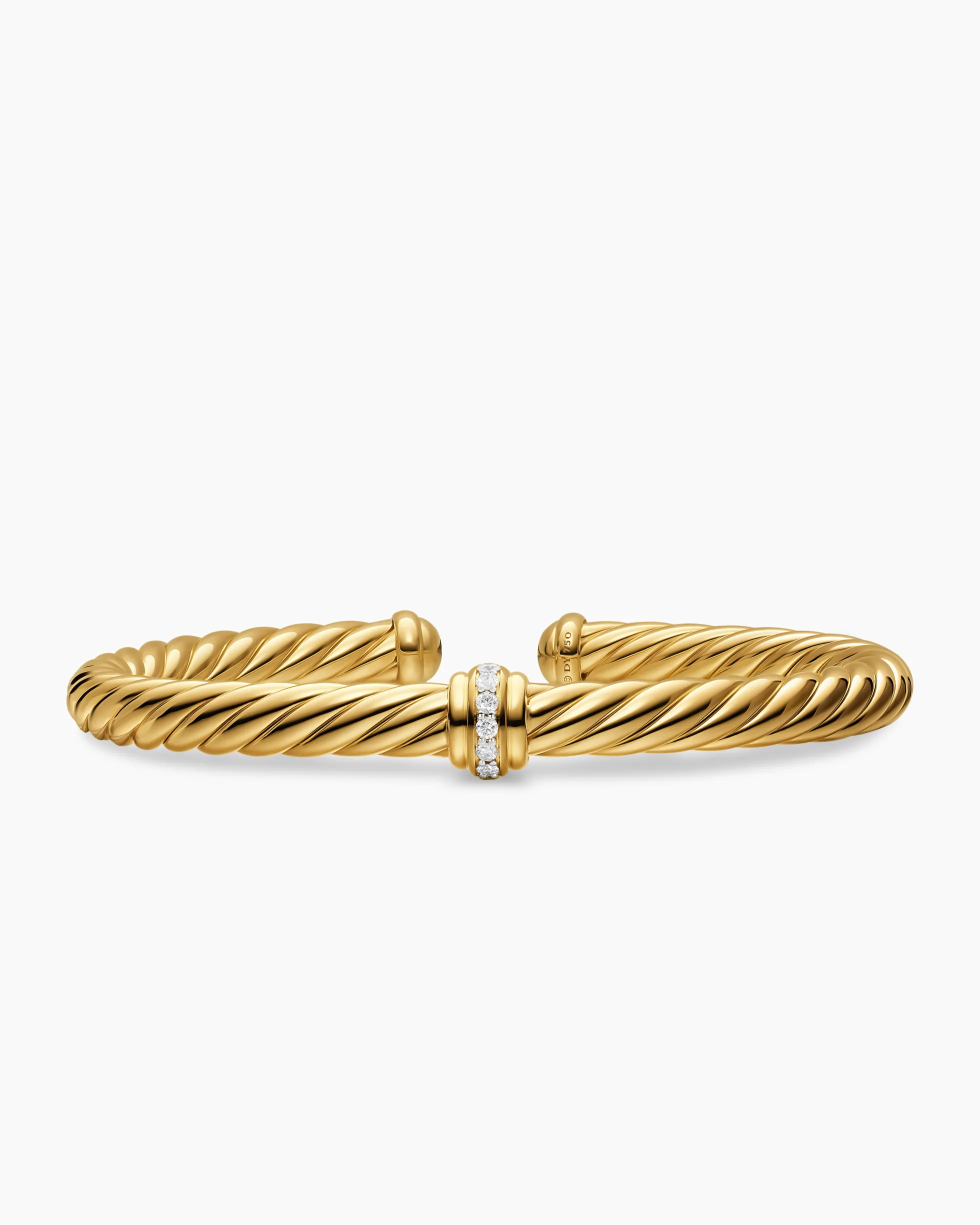 Cablespira® Flex Center Station Bracelet 18K Yellow Gold with Diamonds, 6mm