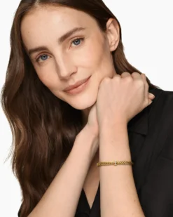 Cablespira® Flex Center Station Bracelet 18K Yellow Gold with Diamonds, 6mm
