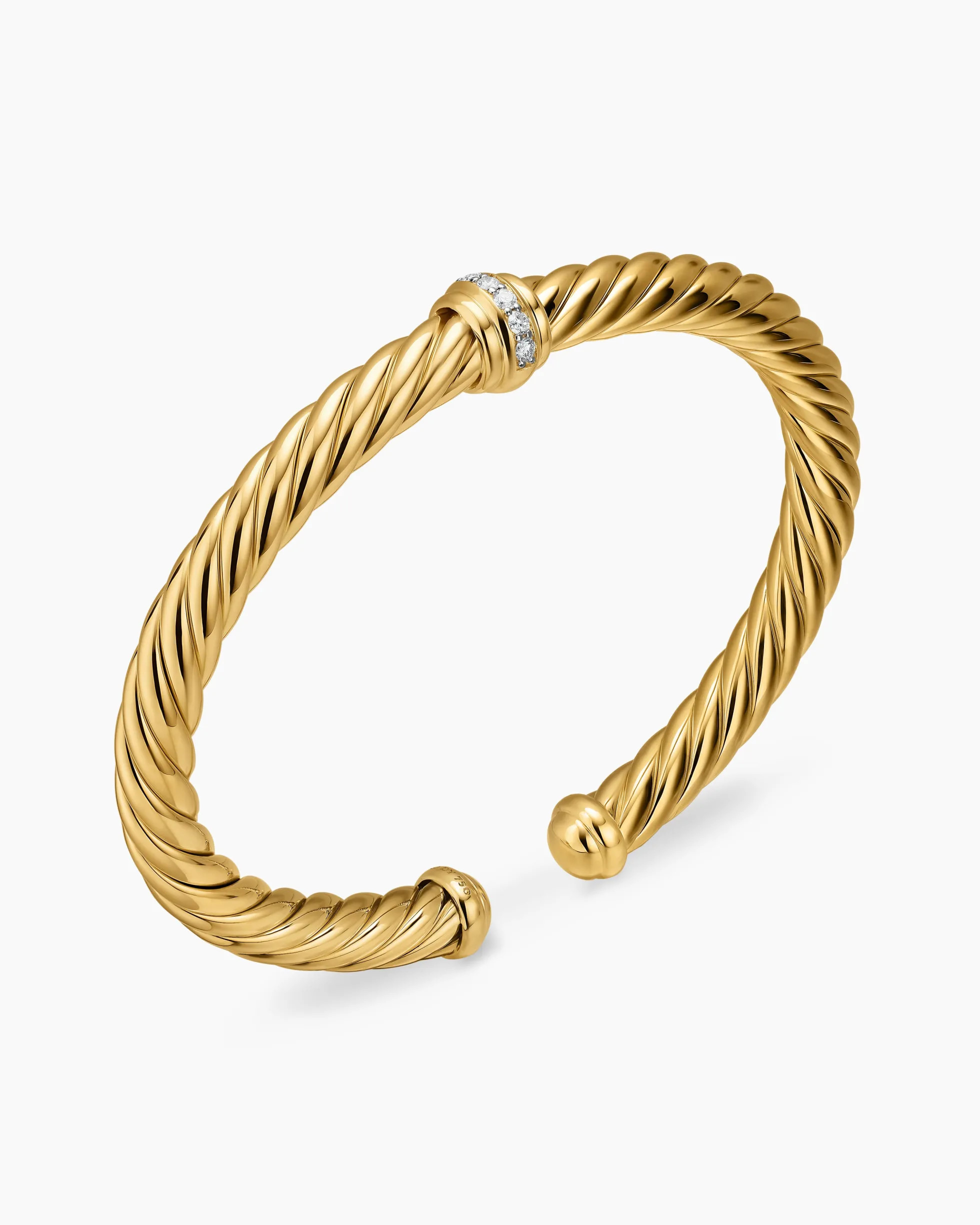 Cablespira® Flex Center Station Bracelet 18K Yellow Gold with Diamonds, 6mm