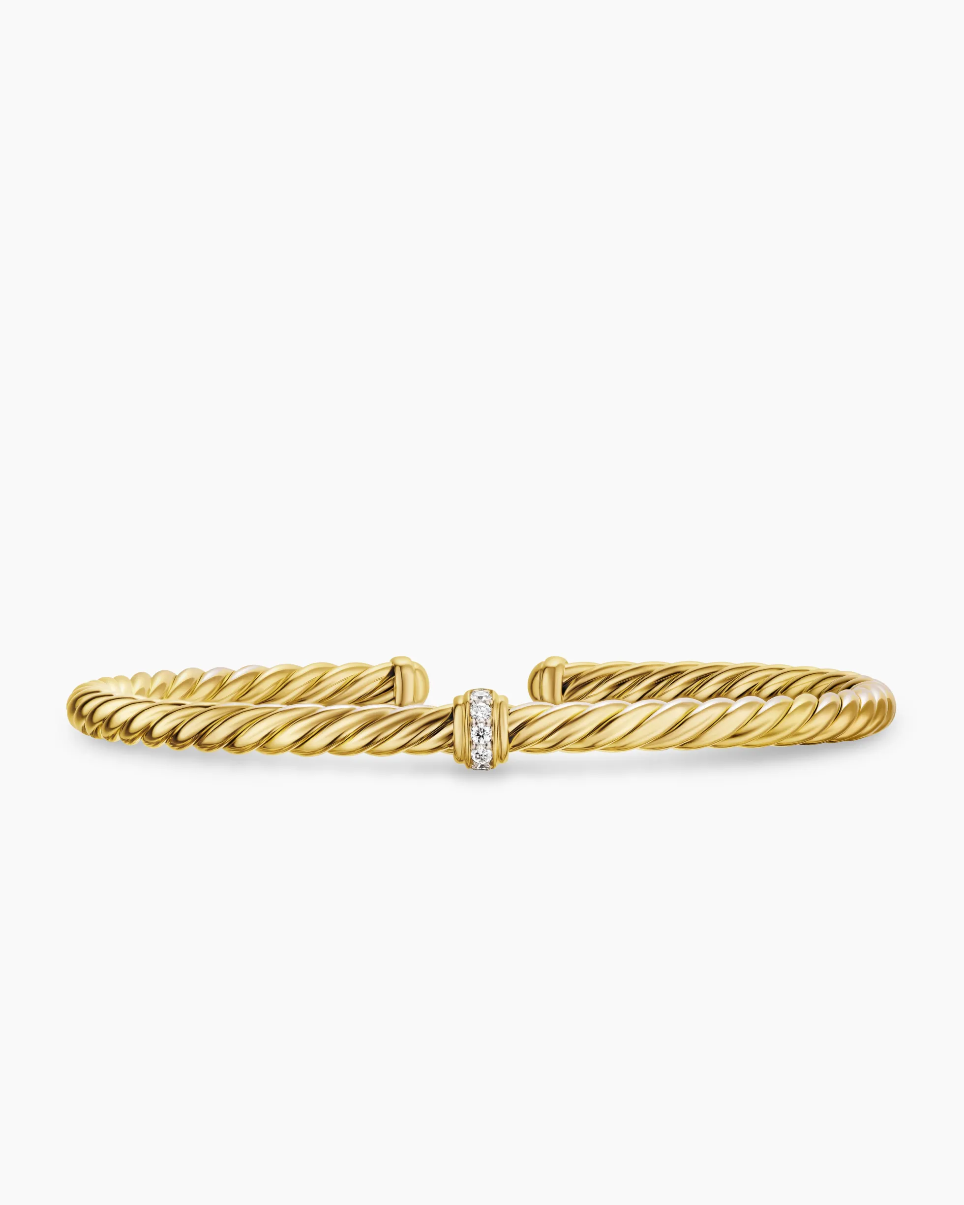 Cablespira® Flex Station Bracelet 18K Yellow Gold with Diamonds, 4mm