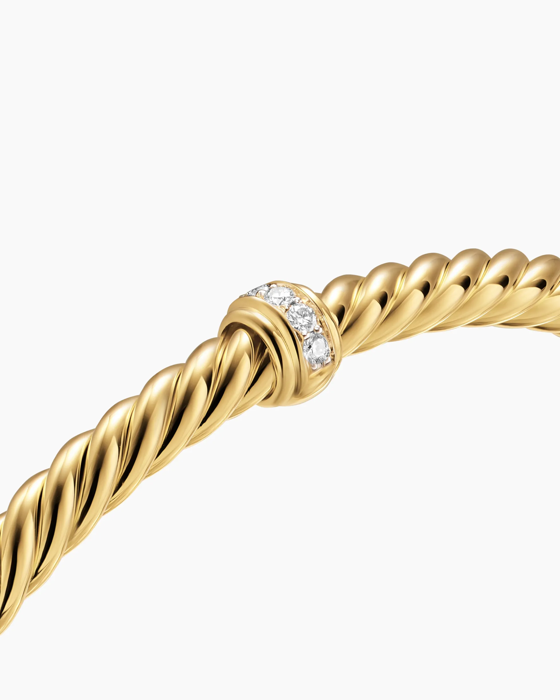 Cablespira® Flex Station Bracelet 18K Yellow Gold with Diamonds, 4mm