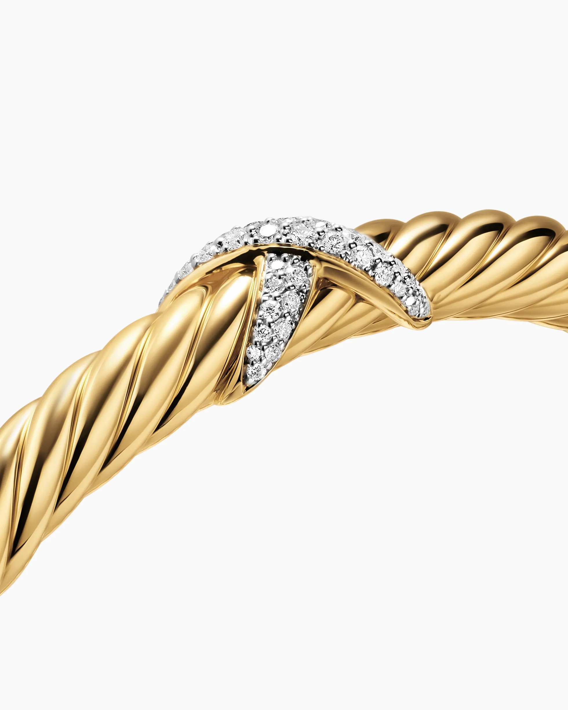 Cablespira® Flex X Bracelet 18K Yellow Gold with Diamonds, 6mm