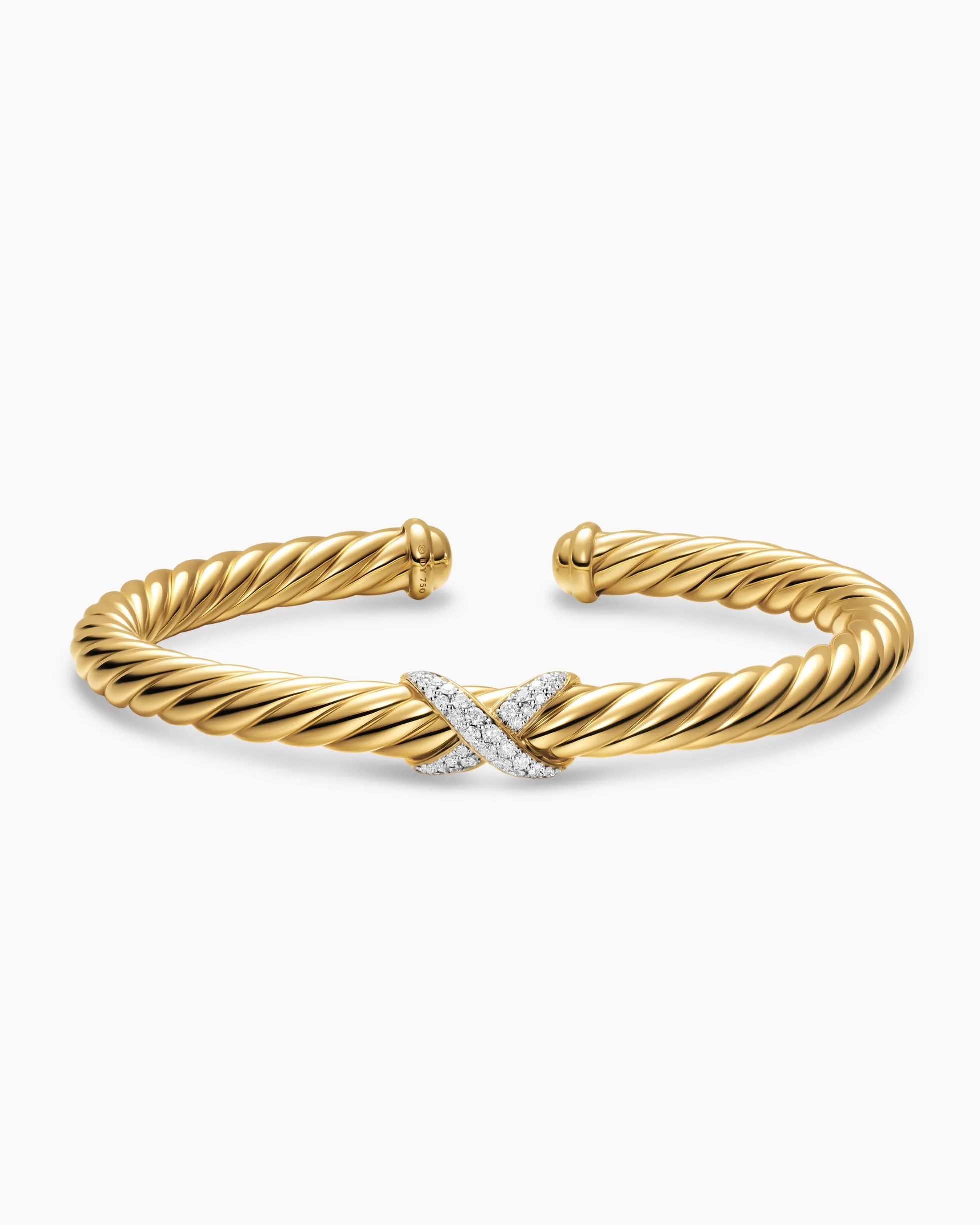 Cablespira® Flex X Bracelet 18K Yellow Gold with Diamonds, 6mm