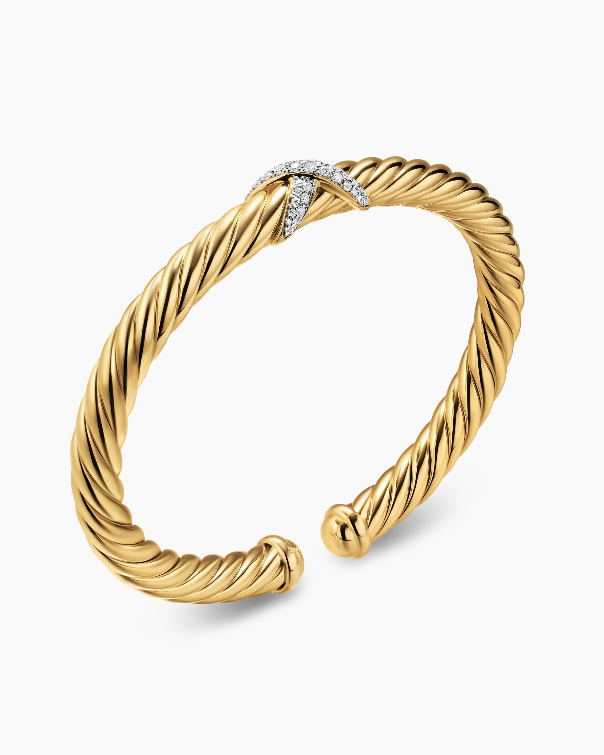 Cablespira® Flex X Bracelet 18K Yellow Gold with Diamonds, 6mm