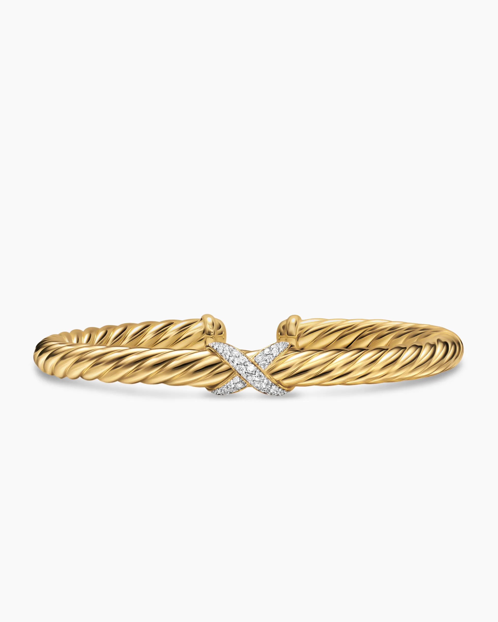 Cablespira® Flex X Bracelet 18K Yellow Gold with Diamonds, 6mm