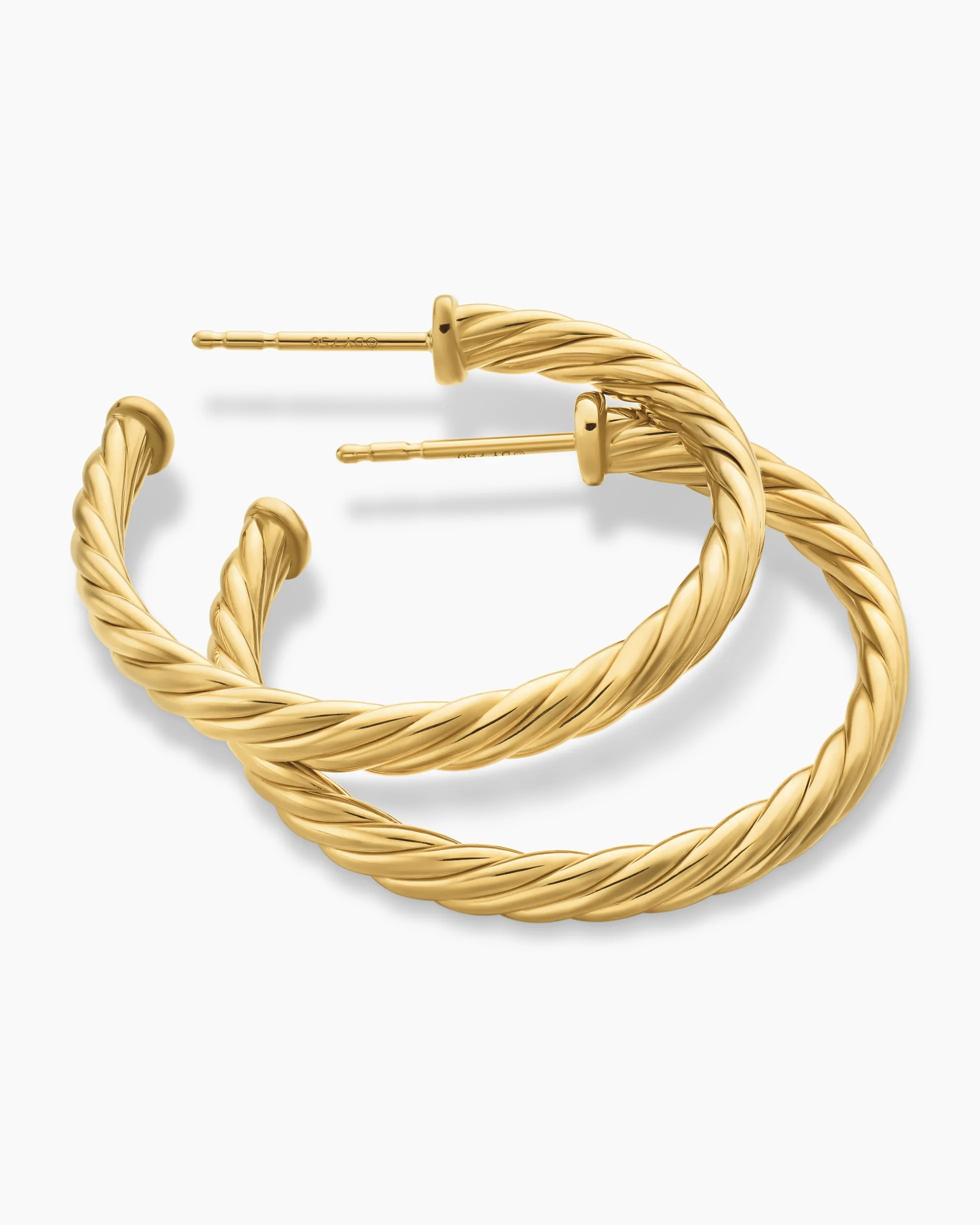 Cablespira® Hoop Earrings 18K Yellow Gold, 1in