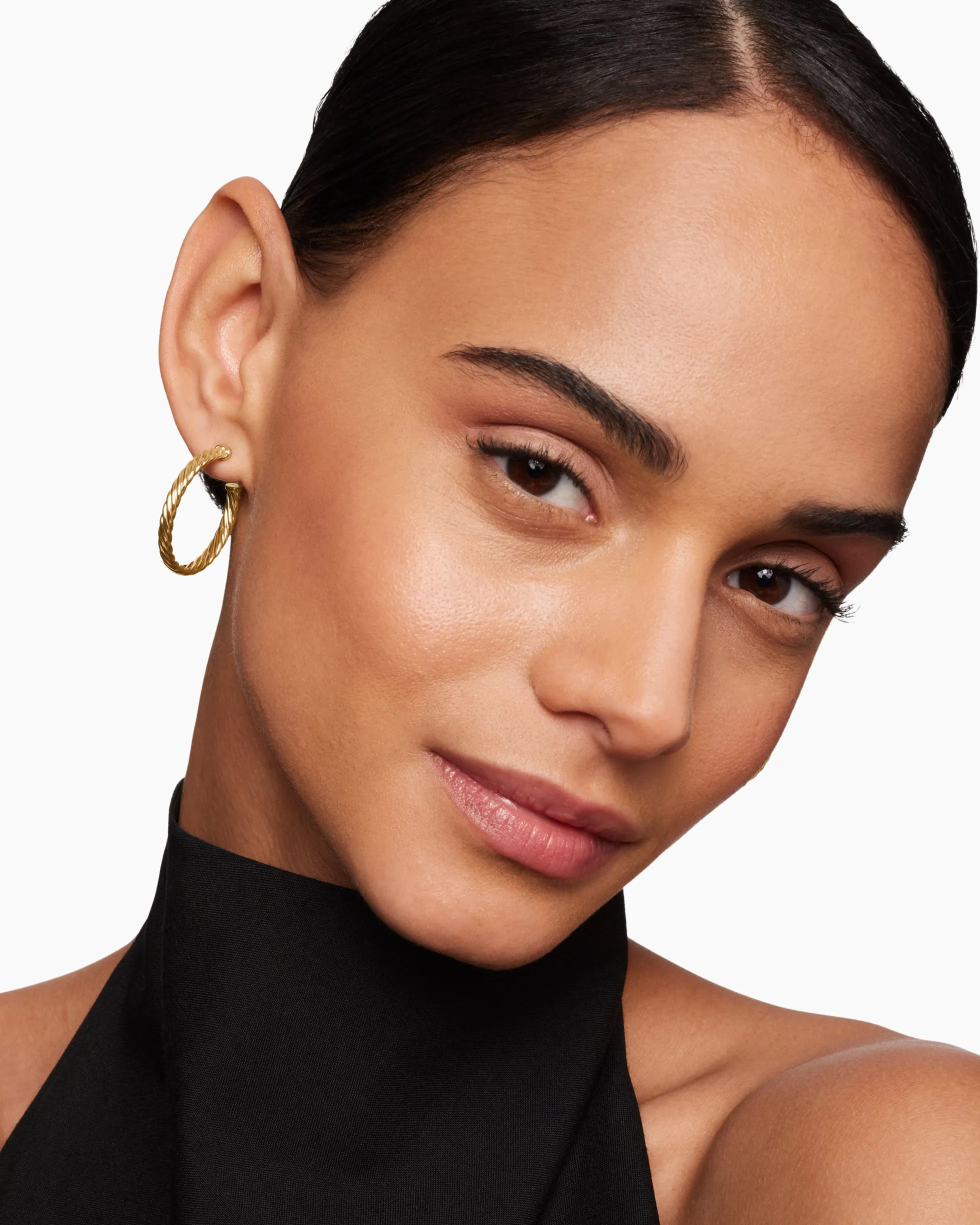 Cablespira® Hoop Earrings 18K Yellow Gold, 1in