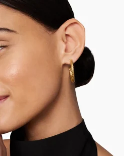 Cablespira® Hoop Earrings 18K Yellow Gold, 1in
