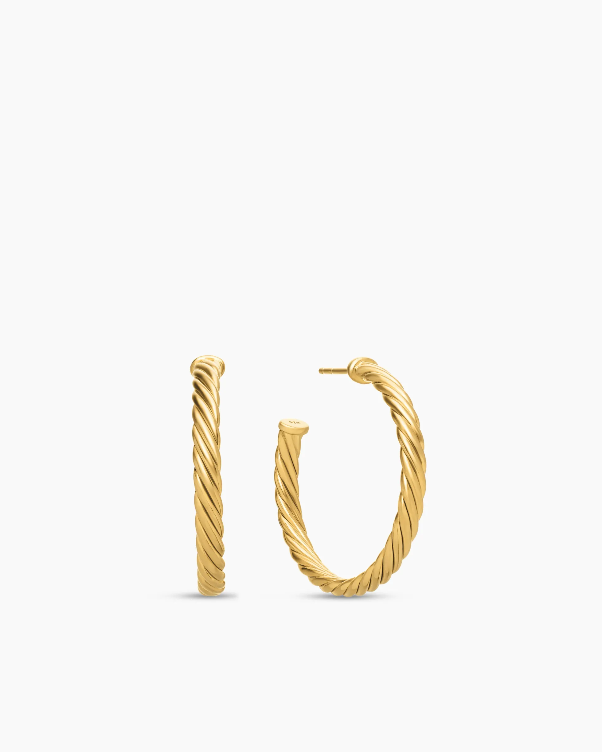 Cablespira® Hoop Earrings 18K Yellow Gold, 1in