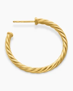 Cablespira® Hoop Earrings 18K Yellow Gold, 1in