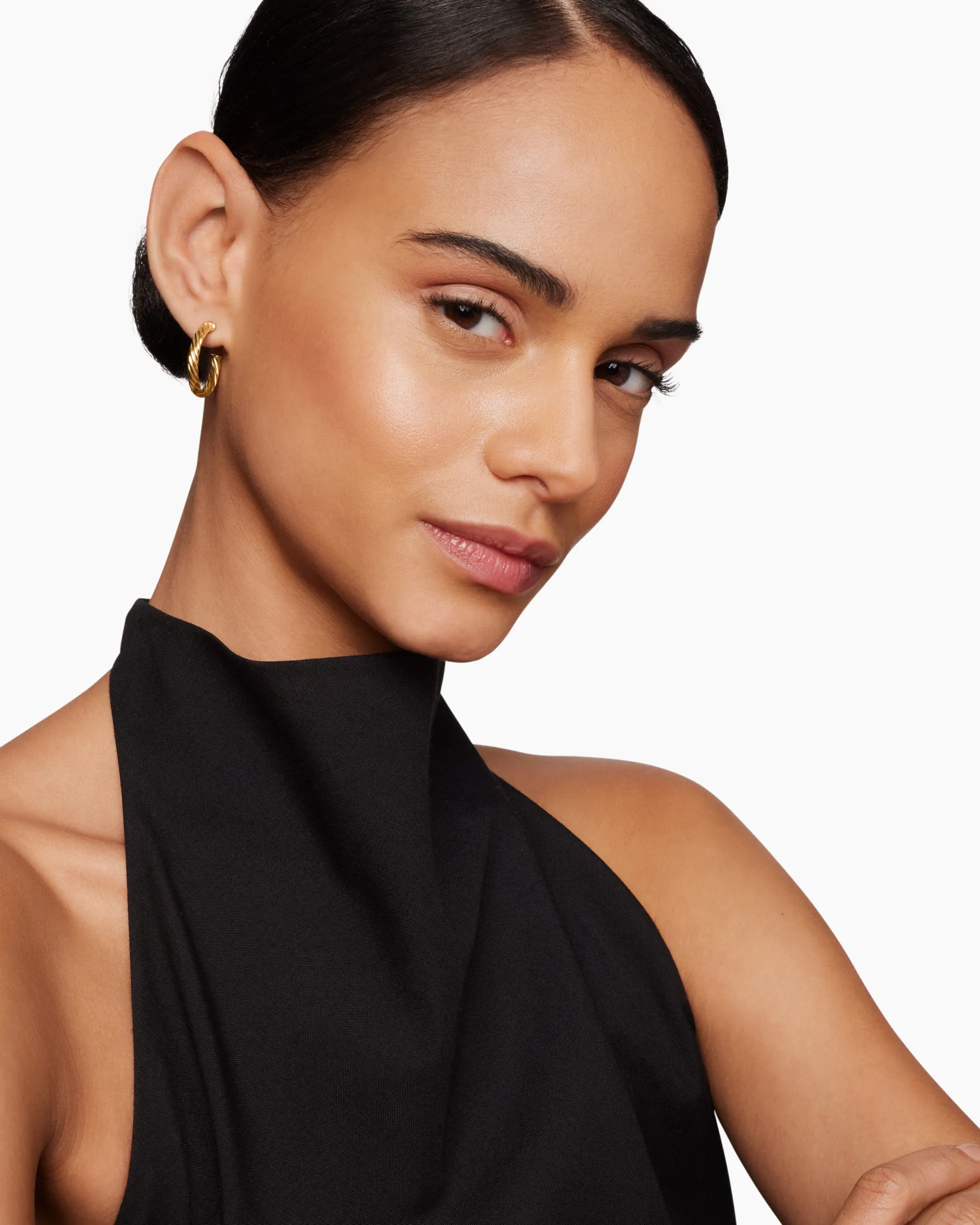Cablespira® Hoop Earrings 18K Yellow Gold, 3/4in