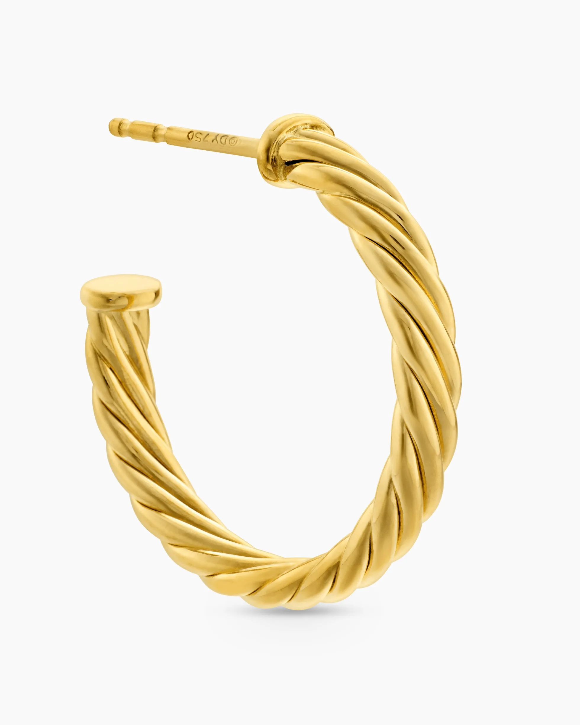 Cablespira® Hoop Earrings 18K Yellow Gold, 3/4in