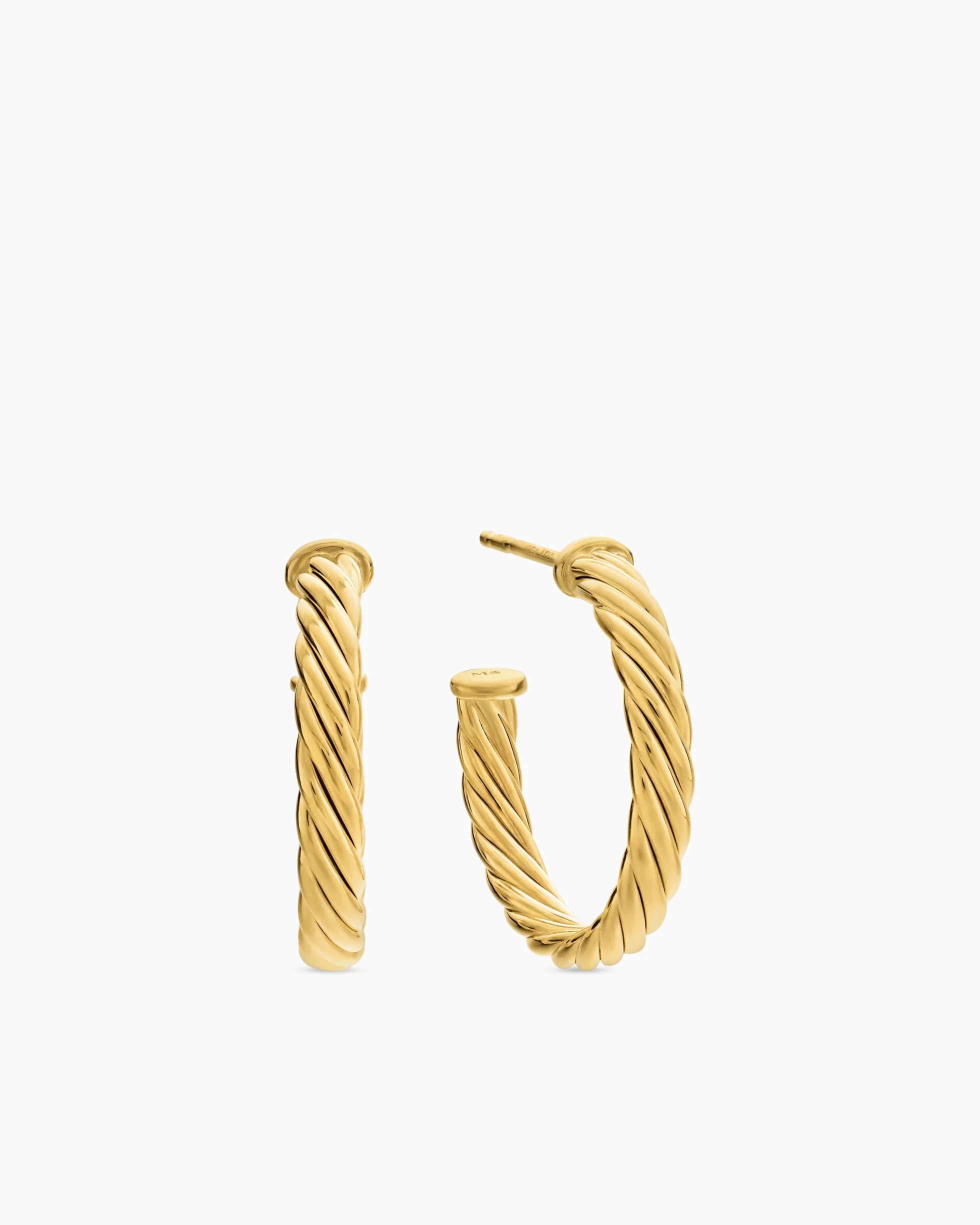 Cablespira® Hoop Earrings 18K Yellow Gold, 3/4in