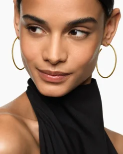 Cablespira® Hoop Earrings 18K Yellow Gold, 42.3mm