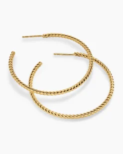 Cablespira® Hoop Earrings 18K Yellow Gold, 42.3mm